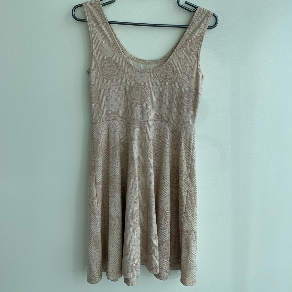 Free People Floral Sleeveless Mini Tan Dress Size S - Picture 3 of 5